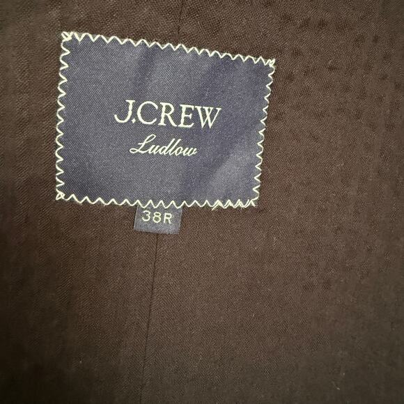 J.CREW | Black Ludlow Slim-fit unstructured suit jacket seersucker Blazer | 38R - Picture 9 of 9